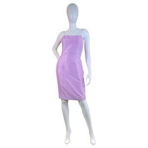 Y2K Chetta B 100% Silk Lavender Dress | Evening Midi Dress Size 4 As Is